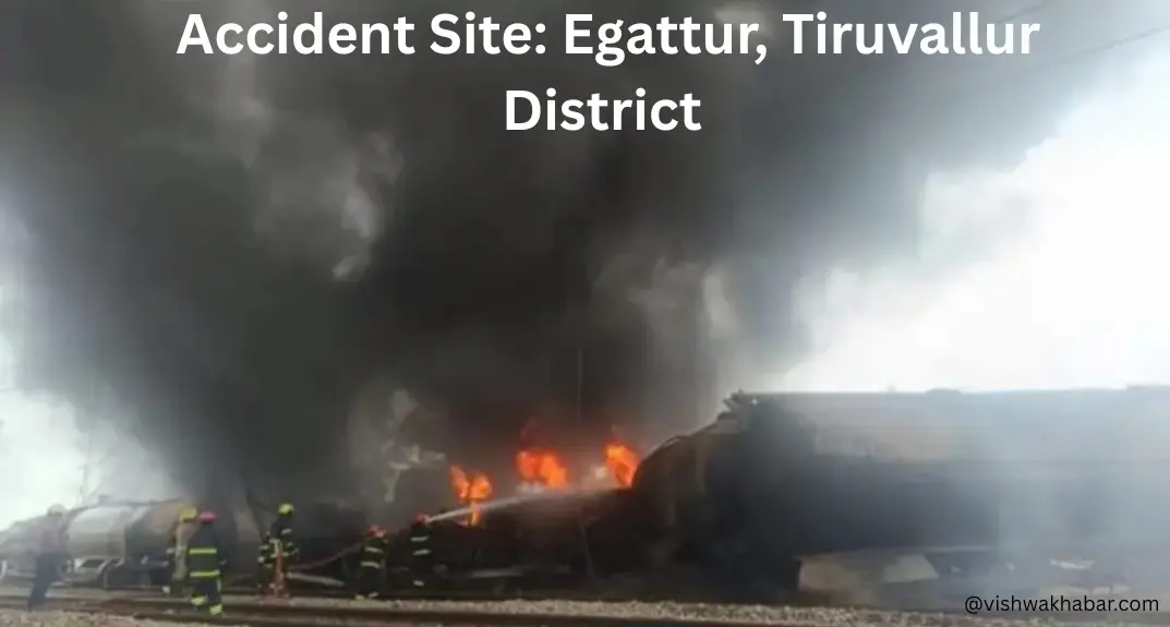 Diesel-laden tankers derailed and caught fire near Egattur, Tiruvallur district Diesel-laden tankers derailed and caught fire near Egattur, Tiruvallur district