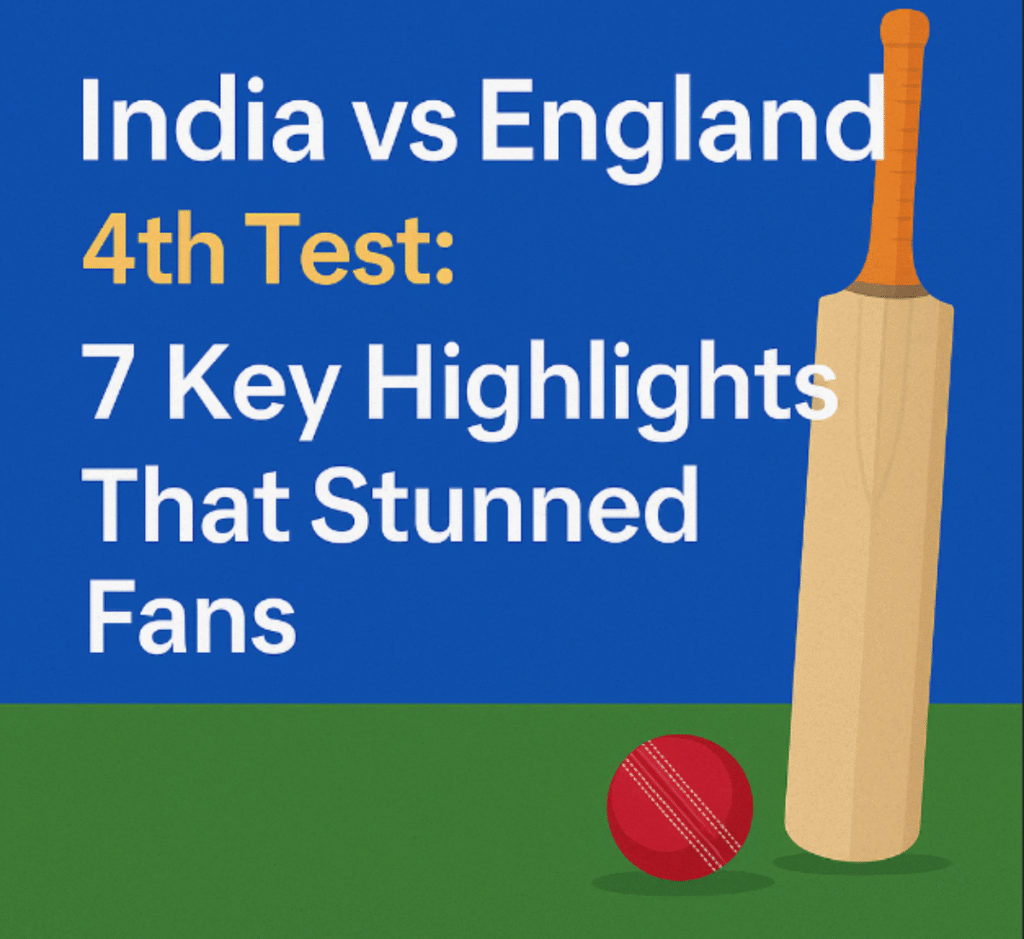India vs England 4th Test Old Trafford – Series Momentum at Stake