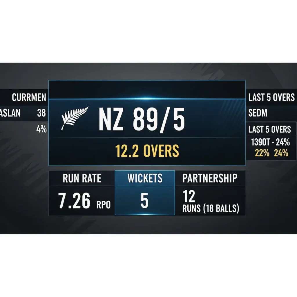 South Africa vs New Zealand – 2nd T20I | Zimbabwe Tri-Series 2025: Scoreboard Graphic
