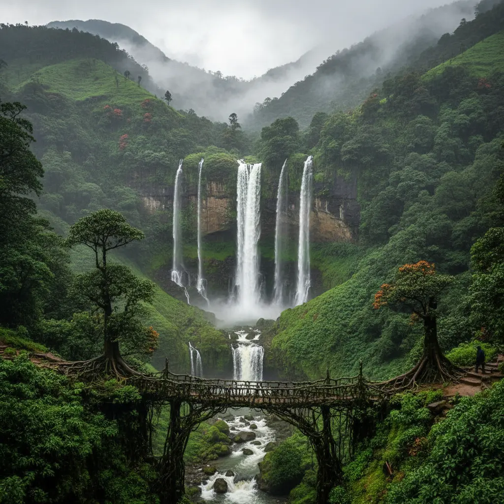 Cherrapunji (also known as Sohra) is in East Khasi Hills, Meghalaya.