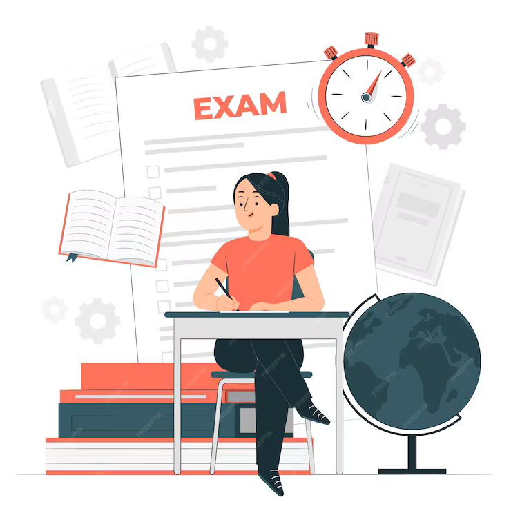 Focused student preparing for IIM CAT 2025 with books and handwritten notes on study table Focused student preparing for IIM Entrance Exam 2025 with books and handwritten notes on study table