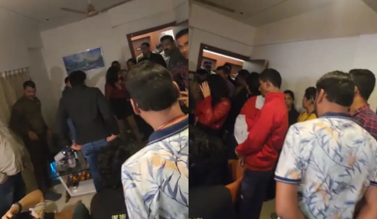 A group of seven detainees, including Pranjal Khewalkar, escorted by police A group of seven detainees, including Pranjal Khewalkar, escorted by police
