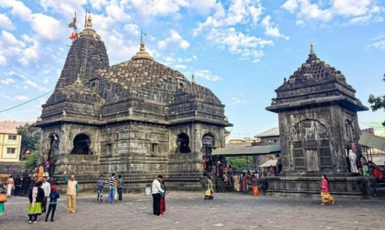 Trimbakeshwar Temple entrance in Nashik, Maharashtra, where darshan pass fraud occurred. Trimbakeshwar Temple entrance in Nashik, Maharashtra, where darshan pass fraud occurred.