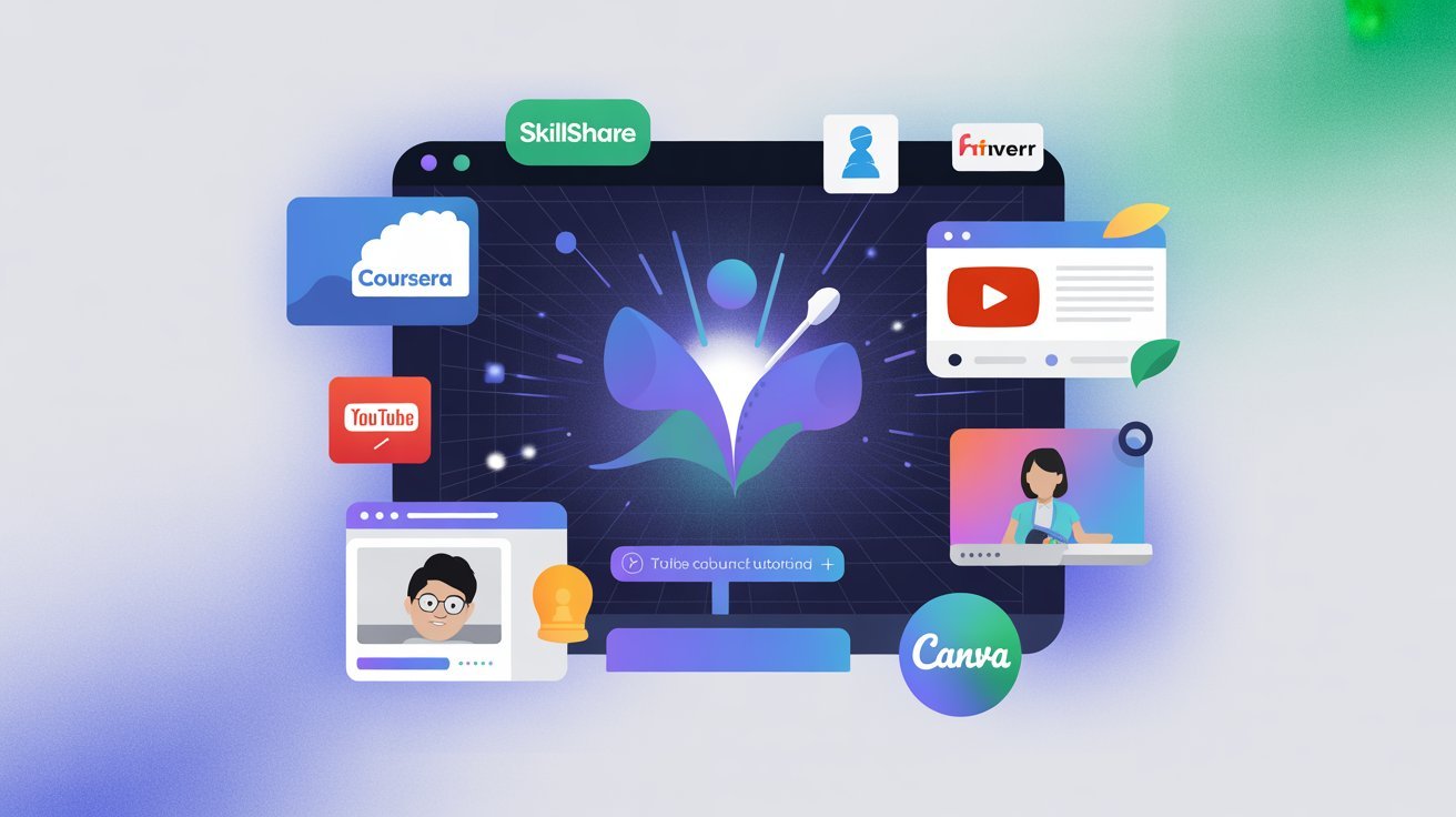 Teen freelancer working on laptop for online projects without investment Teen freelancer working on laptop for online projects without investment