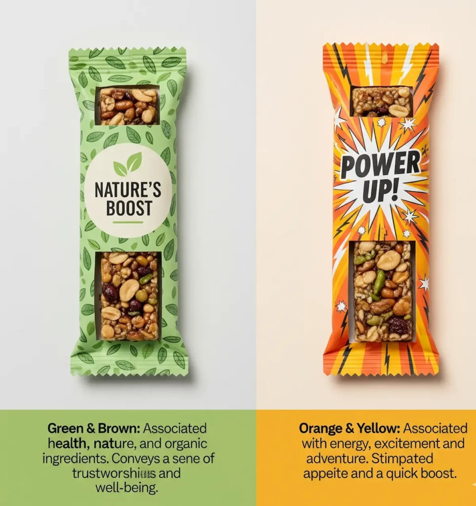 Side-by-side images of products with different packaging colors.Highlight how packaging color affects purchase decisions.