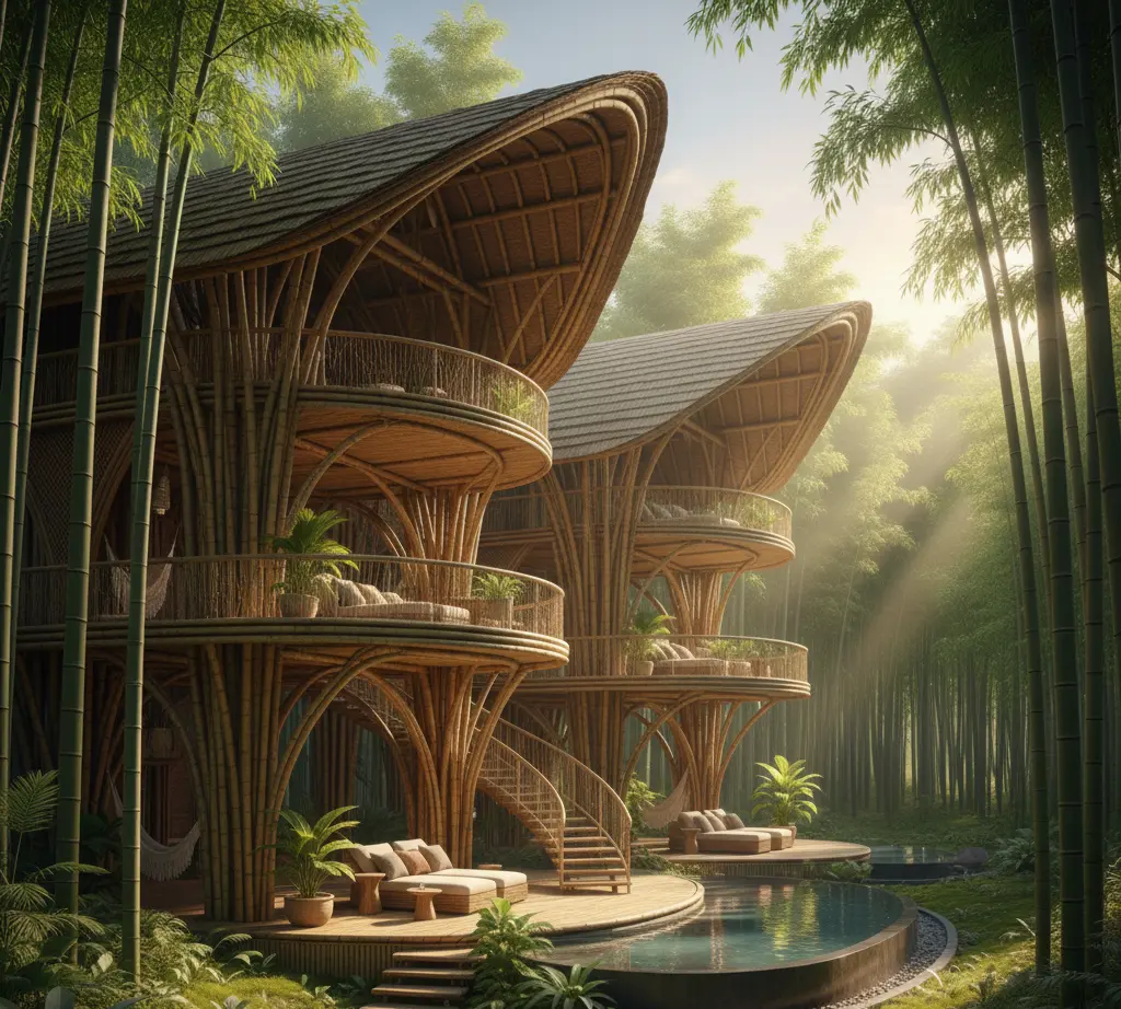 Sustainable bamboo house design highlighted on World Bamboo Day.