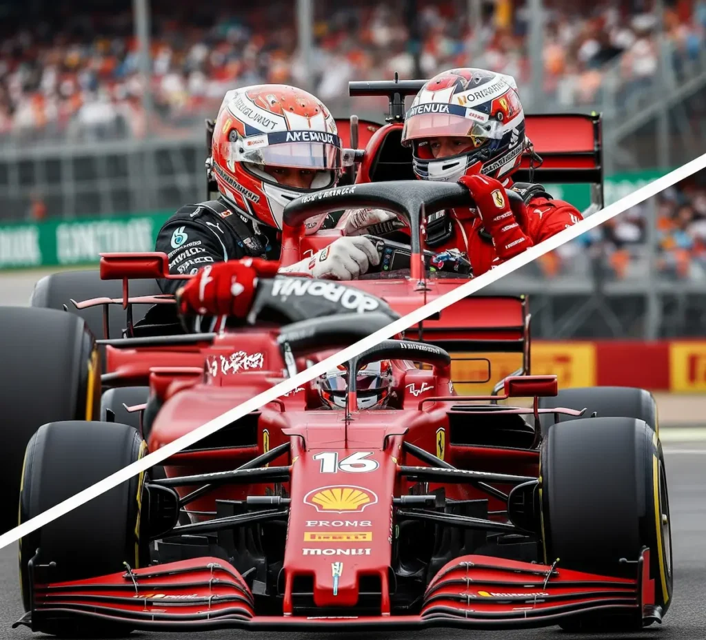 The dream team on track: Hamilton and Leclerc.