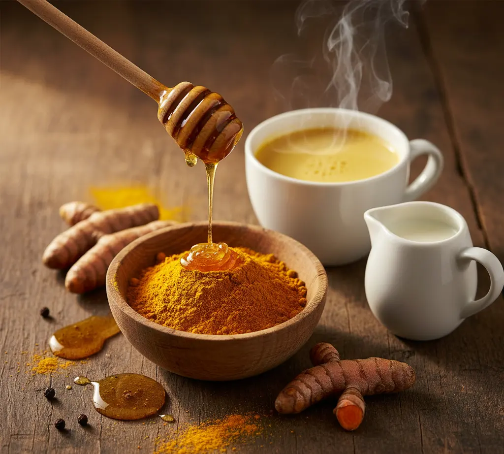 Turmeric and honey for natural anti-aging and skin glow